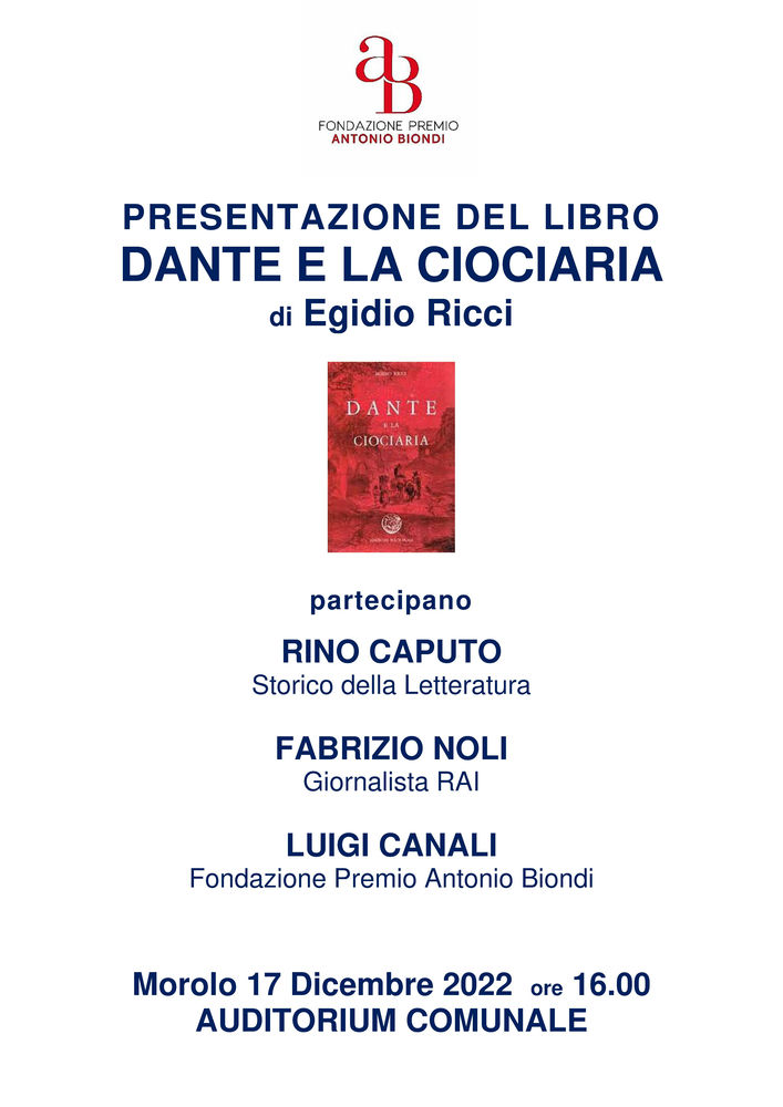 Presentazione del volume “Dante e la Ciociaria” di Egidio Ricci
