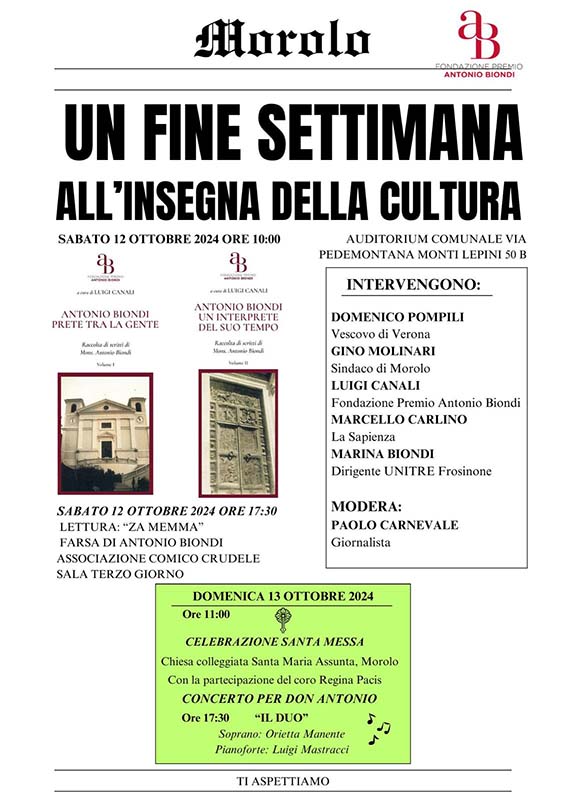 Un fine settimana all’insegna della Cultura