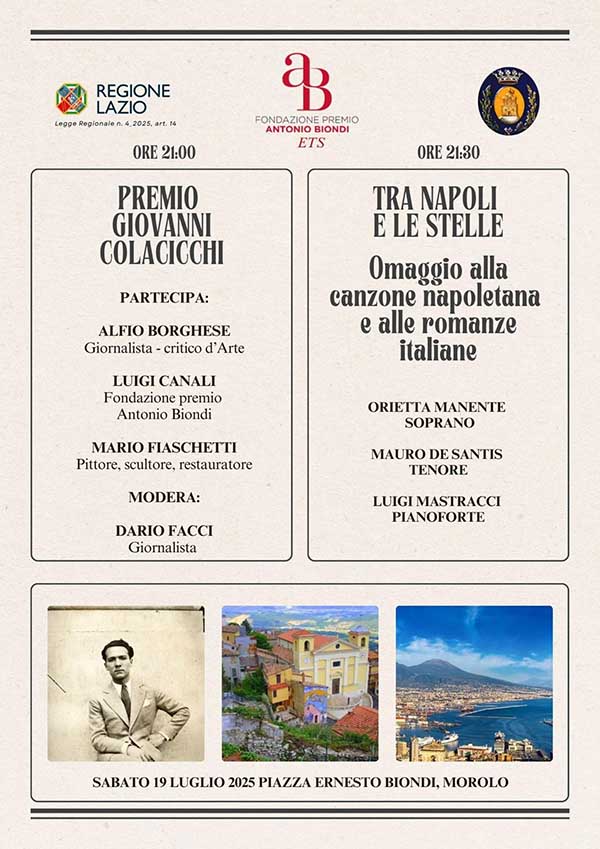 Premio Giovanni Colacicchi e Tra Napoli e le Stelle