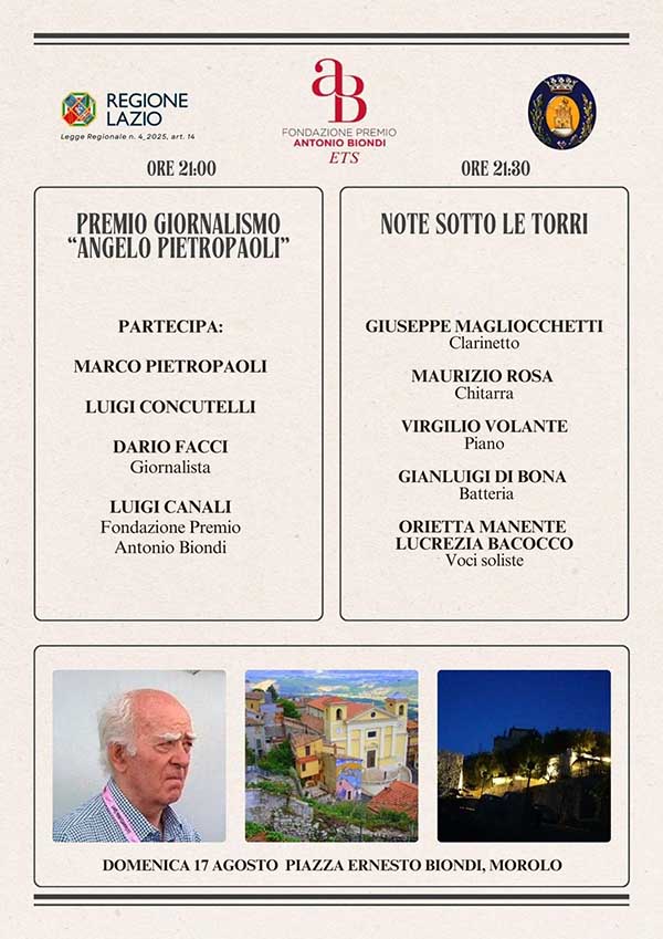 Premio Giornalismo "Angelo Pietropaoli" e Note sotto le torri
