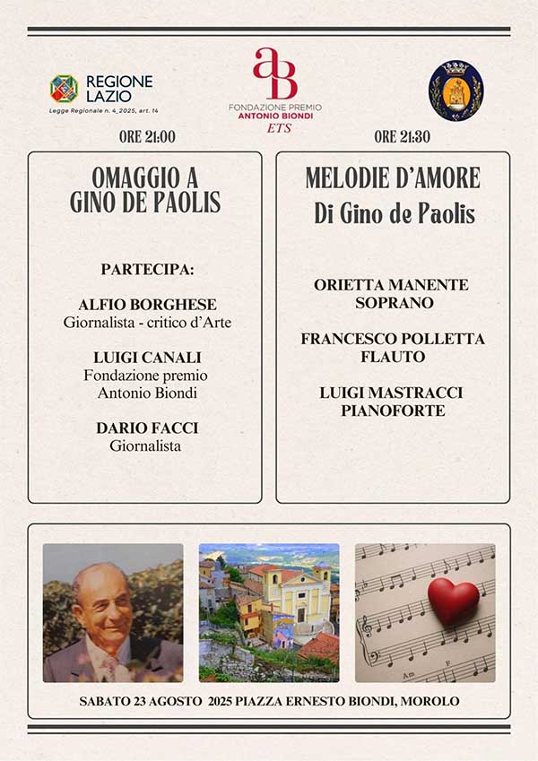 Omaggio a Gino de Paolis e Melodie D’Amore