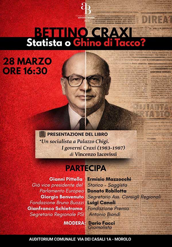 BETTINO CRAXI Sagista o Ghino di Tacco?